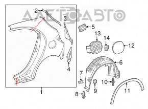 Aripa spate stânga Mercedes GLA 15-20 roșie, pe caroserie, zgârieturi