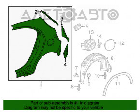 Четверть крыло задняя правая Mercedes GLA 15-20