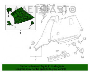 Capac spate stânga superioară Mercedes GLA 15-20 gri