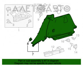 Capotă arc stânga Mercedes GLA 15-20 negru.