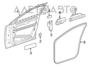 Дверь в сборе передняя правая Mercedes GLA 15-20 красный 589, с динамиком Harman Kardon