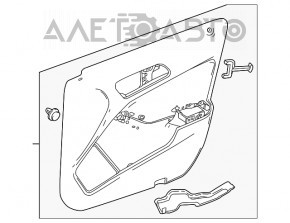 Capacul ușii cardul frontal dreapta Mercedes GLA 15-20 piele bej, inserție cromată, cusături din piele.