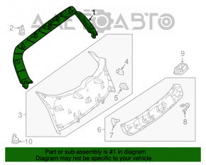 Capacul portbagajului superior al usii Mercedes GLA 15-20 negru, zgârieturi