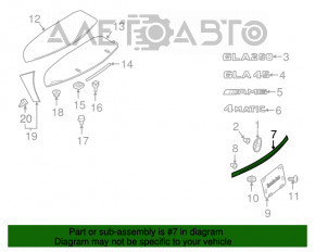 Moldura portbagaj Mercedes GLA 15-20 crom, zgârieturi