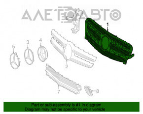 Решетка радиатора в сборе grill Mercedes GLA 15-17