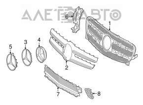 Grila radiatorului asamblată Mercedes GLA 15-17