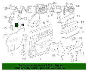 Butonul de deschidere a portbagajului interior pentru Mercedes GLA 15-20 este uzat.