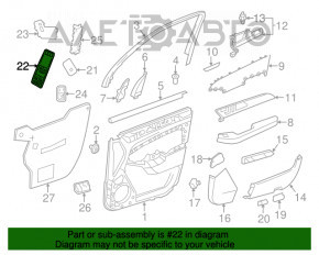 Controlul geamului electric din față stânga Mercedes GLA 15-20 se decolorează vopseaua, lipsește un fragment.