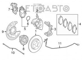 Placă de frână spate dreapta Mercedes GLA 15-20 Awd 295/10mm