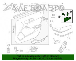 Mânerul ușii exterioare din spate dreapta pentru Mercedes GLA 15-20.