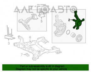 Butucul roții față stânga Mercedes GLA 14-20 cu capac de protecție.