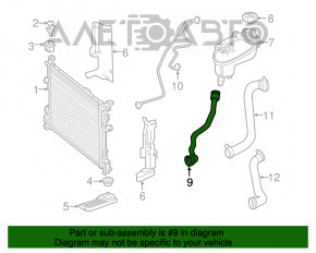 Furtunul de răcire către rezervorul de apă pentru Mercedes GLA 14-20