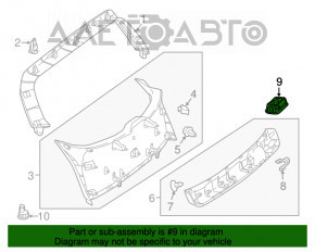 Butonul de închidere a portbagajului interior Mercedes GLA 15-20