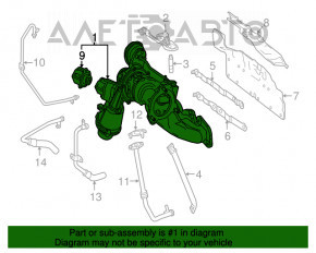Турбина в сборе с коллектором Mercedes GLA 14-20 2.0