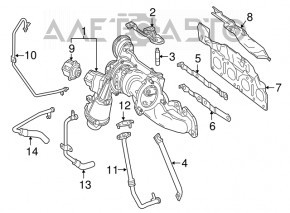 Turbina completă cu colector pentru Mercedes GLA 14-20 2.0