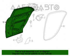 Дверь в сборе задняя правая Mercedes GLA 15-20