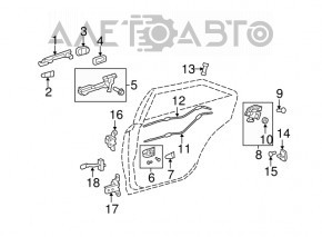 Механизм ручки двери передней левой Toyota Camry v40 keyless OEM