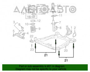 Șuruburile de fixare a suportului de subramă frontală 2 bucăți Buick Encore 17-19 127mm