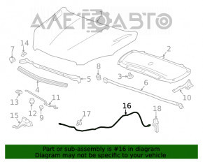 Cablu de deschidere a capotei Buick Encore 17-19