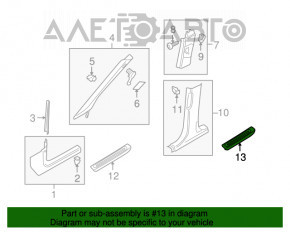 Capacul pragului din spate dreapta pentru Audi Q5 80A 18- negru, taiat