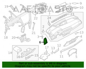 Накладка торпеды боковая правая Audi Q5 80A 18-24 черная