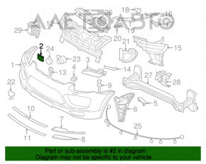 Suportul de prindere a bara de protecție față aripa stângă Porsche Cayenne 958 11-14 superioară.