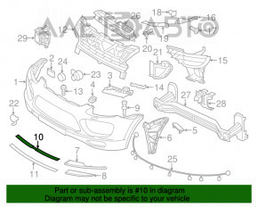 Накладка верхней решетки переднего бампера Porsche Cayenne 958 11-14 верхняя