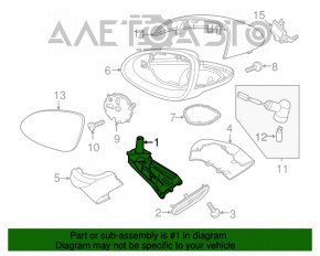 Oglindă laterală stângă Porsche Cayenne 958 11-14, 14 pini, auto-întunecare, pliabilă, încălzire, iluminare, neagră