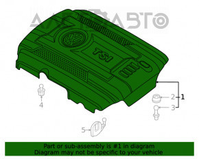 Накладка двигателя VW Passat b8 16-19 USA 2.0T TSI