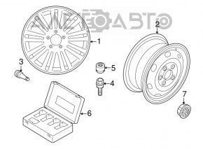 Roată de 17 inch pentru VW Passat b8 16-19 USA SE tip 2 cu jantă ușoară.