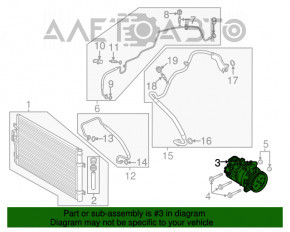 Compresorul de aer condiționat pentru VW Passat b8 16-19 SUA 2.0T