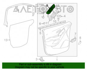 Capac de control al geamului electric din față, stânga, pentru Buick Encore 17-19, negru, mat