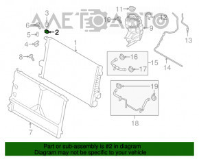 Suport radiator dreapta sus Porsche Cayenne 958 11-17 cauciuc