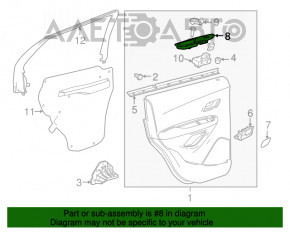 Capacul de control al geamului electric din spatele dreapta al Buick Encore 13-19, negru, mat