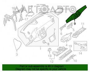 Capacul panoului frontal cu deflectorii centrali de ventilare pentru Mercedes CLA 14-19 gri, acoperirea s-a deteriorat.