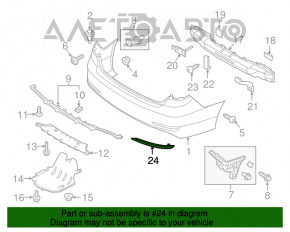 Bara spate reflector stânga Hyundai Sonata 15-17 nou TYC Taiwan