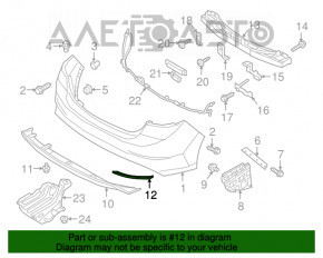 Reflectorul din spate al bara de protecție stânga pentru Hyundai Elantra 17-18, nou, TYC Taiwan