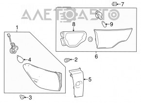 Lampa interioară pentru capacul portbagajului dreapta Toyota Highlander 17-19 nouă TYC Taiwan.