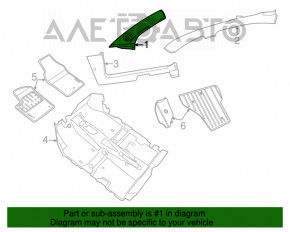 Capacul amortizorului din față dreapta Fiat 500 13-17 negru, sub difuzor