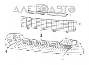 Grila inferioară a bara de protecție față Fiat 500 12-19 Sport