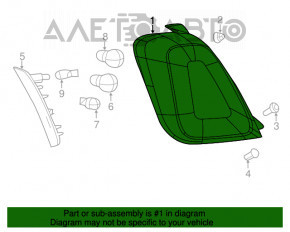 Lampa dreapta Fiat 500 12-19, geamul este spart, pentru piese de schimb