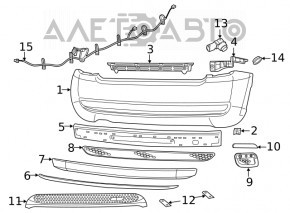 Решетка заднего бампера Fiat 500 12-17