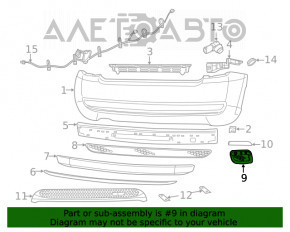 Grila bara spate stanga Fiat 500 12-17, zgarieturi, lovituri