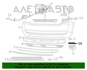 Bara spate reflector stânga Fiat 500 12-19 zgârieturi