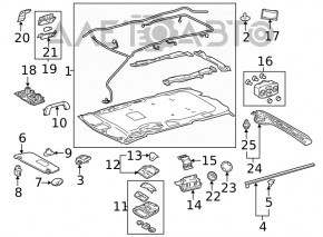 Manerul plafonului din spate dreapta, al treilea rând, Toyota Sienna 11-20, bej.