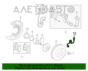 Furtun de frână față dreapta Toyota Sienna 11-16