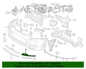 Capac grila bara fata dreapta Porsche Cayenne 958 11-14 superioara