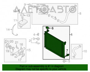 Radiator de răcire apă Hyundai Sonata 15-19 2.4 nou TYC Taiwan