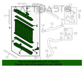 Radiator de răcire apă Lexus ES350 13-18 nou TYC Taiwan