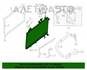 Radiatorul de răcire a apei Nissan Murano z52 15- nou TYC Taiwan